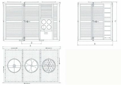 Air-cooled dehumidifiers - Middle East version - Dimensions